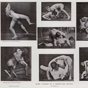The Human Figure in Motion: Some phases in a wrestling match (b / w photo)