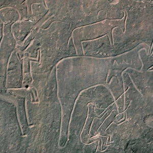 Human figures and animals (rock painting)
