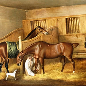 Hunters in a Stable with a Groom, 1809 (oil on canvas)