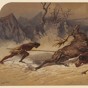 Hunting, 1871 (w / c on paper)
