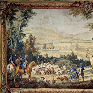 Hunting of Louis XV. Tapestry by Jean Baptiste Oudry (1686 - 1755), 1744