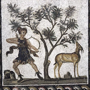 Hunting scene with a gazelle (mosaic)