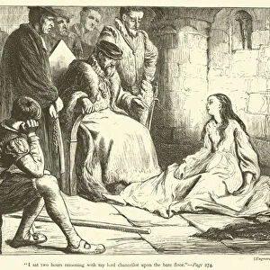 "I sat two hours reasoning with my lord chancellor upon the bare floor"(engraving)