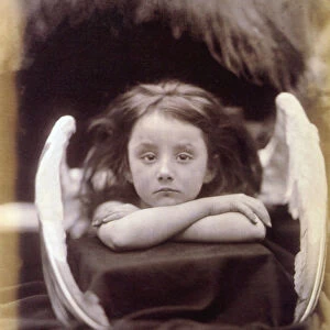 I Wait (Rachel Gurney as an Angel), 1872 (b / w photo)