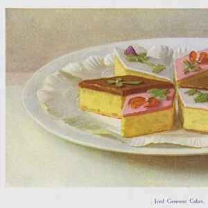 Iced Genoese Cakes (colour litho)
