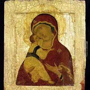 Icon of the Virgin of Vladimir (gold leaf and tempera on panel)