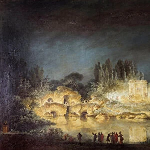 Illumination of the Belvedere pavilion in the gardens of the Peer Trianon in Versailles