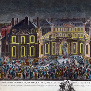 Illuminations of the episcopal palace of the city of Strasbourg during the celebrations
