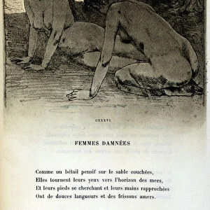Illustration by Armand Rassenfosse (1862 - 1934) for the poem "Femmes damnees"