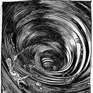 illustration for A Descent into the Maelstrom by Edgar Allan Poe (engraving)