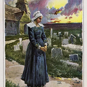 Illustration for Evangeline, A Tale of Arcadie, by Henry Wadsworth Longfellow (colour litho)