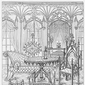 Illustration of the extravagant style of Modern Gothic Furniture and Decoration