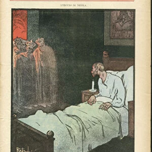 Illustration of Galantara (1865-1937) for the Cover of L Asino, 05 / 08 / 06 - Russia, Revolution of 1905, Italian language - Nicholas II, Reaper / Camarde