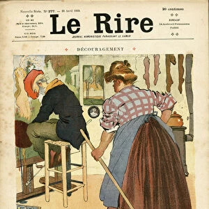 Illustration by Leonce Burret (1865-1915) for the Cover of Le Rire, 23 / 04 / 10 - Decouragement - Art, Daily Life, Medaille - Painters artists