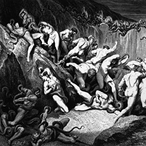 Illustration of Song 24 of Hell, by Gustave Dore (engraving)