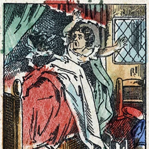 Illustration of the tale "The Little Red Riding Hood"by Charles Perrault