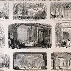 Illustrations for Don carlo opera by Giuseppe Verdi, 1857