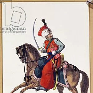 The Imperial Guard, Mameluk, early 19th century (coloured engraving)