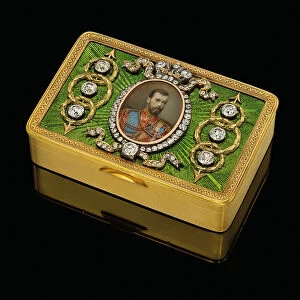 An Imperial presentation snuff-box, with a w / c on ivory miniature of Emperor Nicholas II