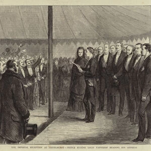 The Imperial Reception at Chislehurst, Prince Eugene Louis Napoleon reading his Address (engraving)