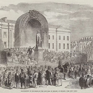 Inauguration of the Statue of the late Earl of Belfast, at Belfast (engraving)