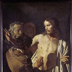 The incredulite of St. Thomas He touches the wounds of Christ rescues to believe in his