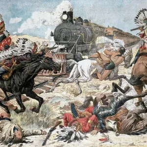 Indians attacking train Indians attacking train
