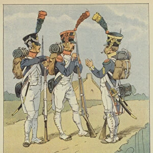Infanterie de ligne, Fusilier, Grenadier, Voltigeur (colour litho)