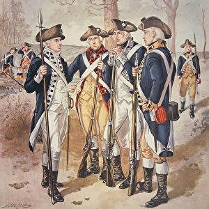 Infantry uniforms of the (American) Continental Army of 1779-83 (w / c on paper)