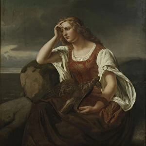 Ingeborg by the ocean, 1845 (oil on canvas)