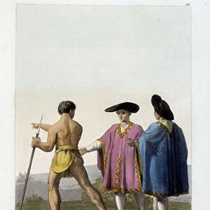 Inhabitants of Santiago de Chile - in "Le costume ancien et moderne"by Ferrario, ed. Milan, 1819-20