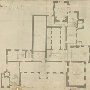 Interior of Beaudesert Hall and Park: pen drawing, 1771 (drawing)