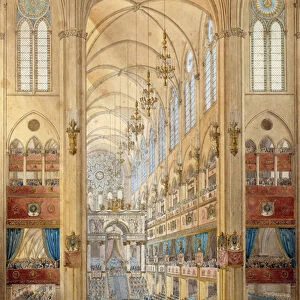 Interior of the cathedrale Notre Dame de Paris during the sacre of Napoleon I (1769-1821