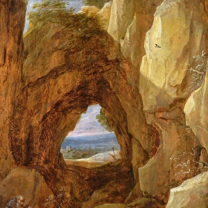 Interior of a Cave (oil on canvas)