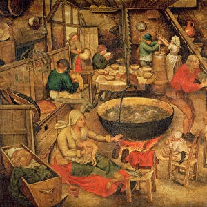 Interior of a Farmhouse (oil on canvas)
