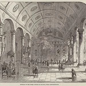 Interior of the Greek Church of Balukli, near Constantinople (engraving)