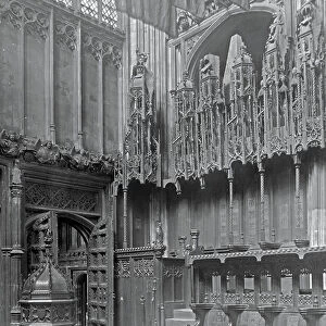 Interior of Henry VII's Lady Chapel, Westminster Abbey (b/w photo)