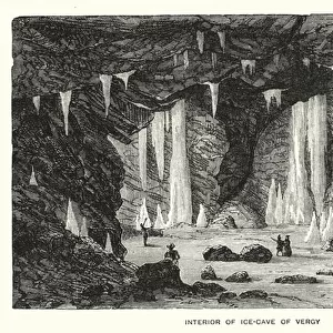 Interior of Ice-Cave of Vergy (engraving)