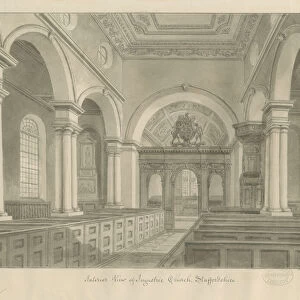 Interior of Ingestre Church: sepia drawing, 1841 (drawing)