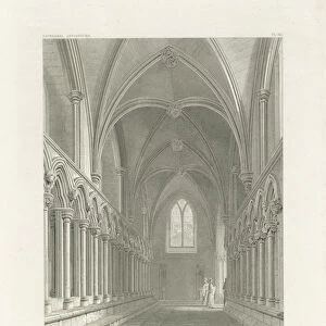 Interior of Lichfield Cathedral - Vestibule of Chapter House: engraving