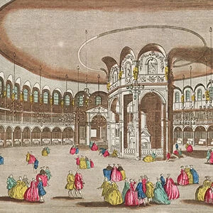 Interior of the Rotunda, Ranelagh House, London (coloured engraving)