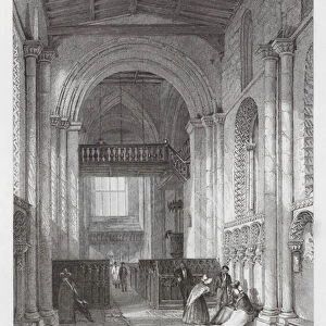 Interior of Stow Church, Lincolnshire (engraving)