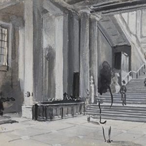 Interior view of the British Museum showing the main staircase