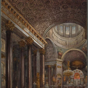 Interior view of the Kazan Cathedral in St. Petersburg, by Sadovnikov