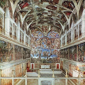 Interior view of the Sistine Chapel (photo) (pre-restoration)