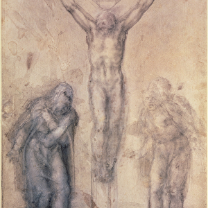 Inv. 1895-9-15-509 Recto W. 81 Study for a Crucifixion (pencil & chalk on paper)