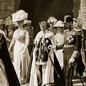 The Investiture of the Prince of Wales, 1911 (litho)