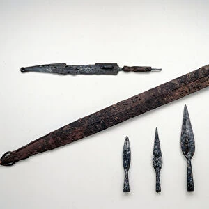 Iron spades and spear tips. 5th century BC