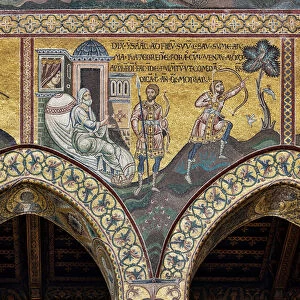 Isaac and Esau, Byzantine mosaic, Old Testament cycle-Abraham, XII-XIII century (mosaic)