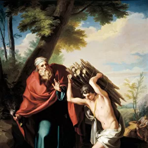 Isaacs sacrifice. Painting by Cosme ACUNA TRONCOSO (1759-?), c. 1781 (oil on canvas)